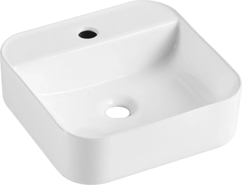 Vasque à poser KALI 36cm : céramique blanche robuste et design épuré