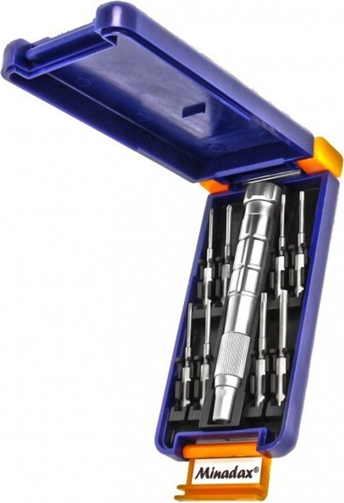 Hochwertiges Minadax 9-Teiliges Werkzeugset aus stabilem Chrom-Vanadium fuer PC- und Laptop-Reparaturen - inklusive praktischer Aufbewahrungsbox