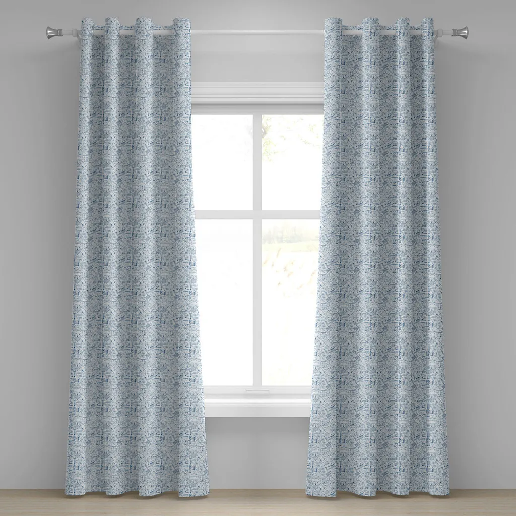 Rideau Physique thématique bleu clair en tissu haute densité 280x245