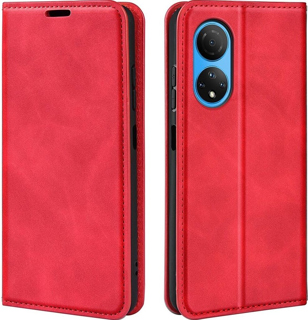 Mobigear Retro Slim HONOR X7 Hülle Klapphülle Geldbörse - Rot