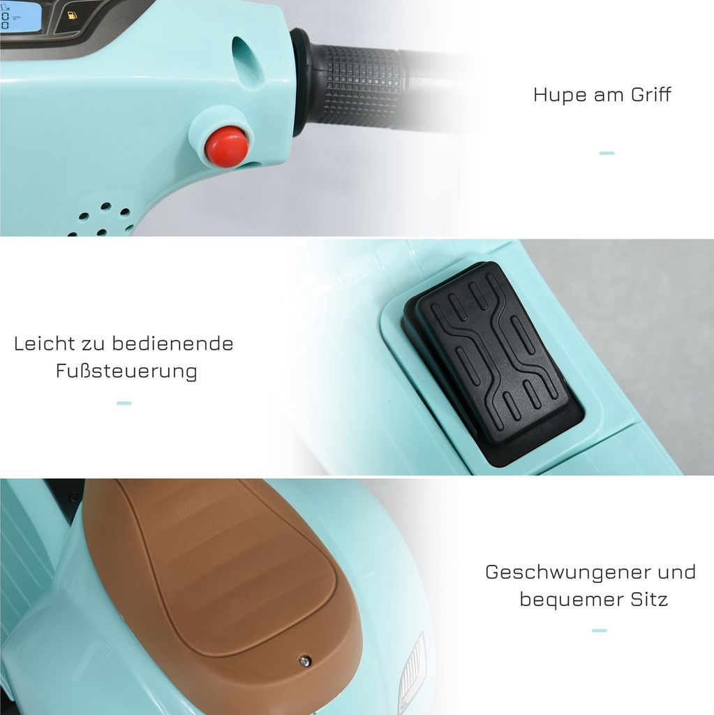 HOMCOM VESPA Motocykl elektryczny dla dzieci Pojazd Zdjęcie produktu 7