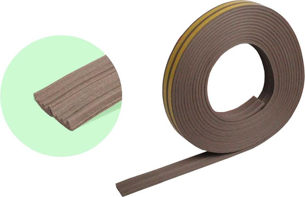 Parkside Powerfix Gummidichtung 2 x 5m für Wärmedämmung und Lärmschutz Braun