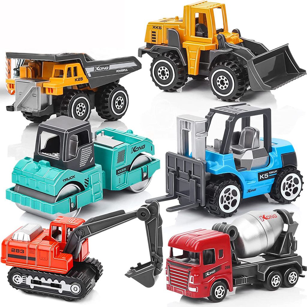 Mini-Baufahrzeuge Spielzeugauto, Kinder-Legierung Bagger-LKW-Auto-Set, buntes kleines Geschenk für Kinder ab 3 Jahren
