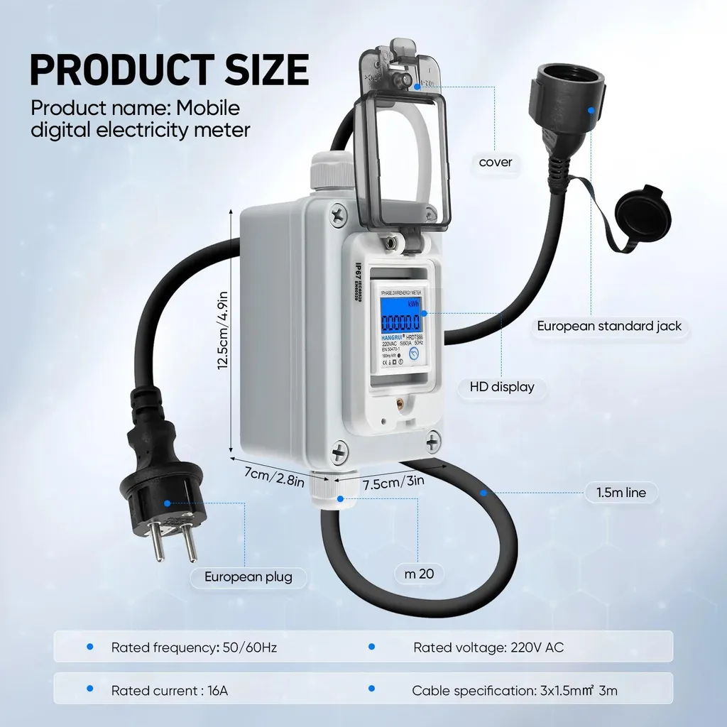 Compteur d'énergie mobile IP67 : mesurez votre consommation 230V sans erreur - 2