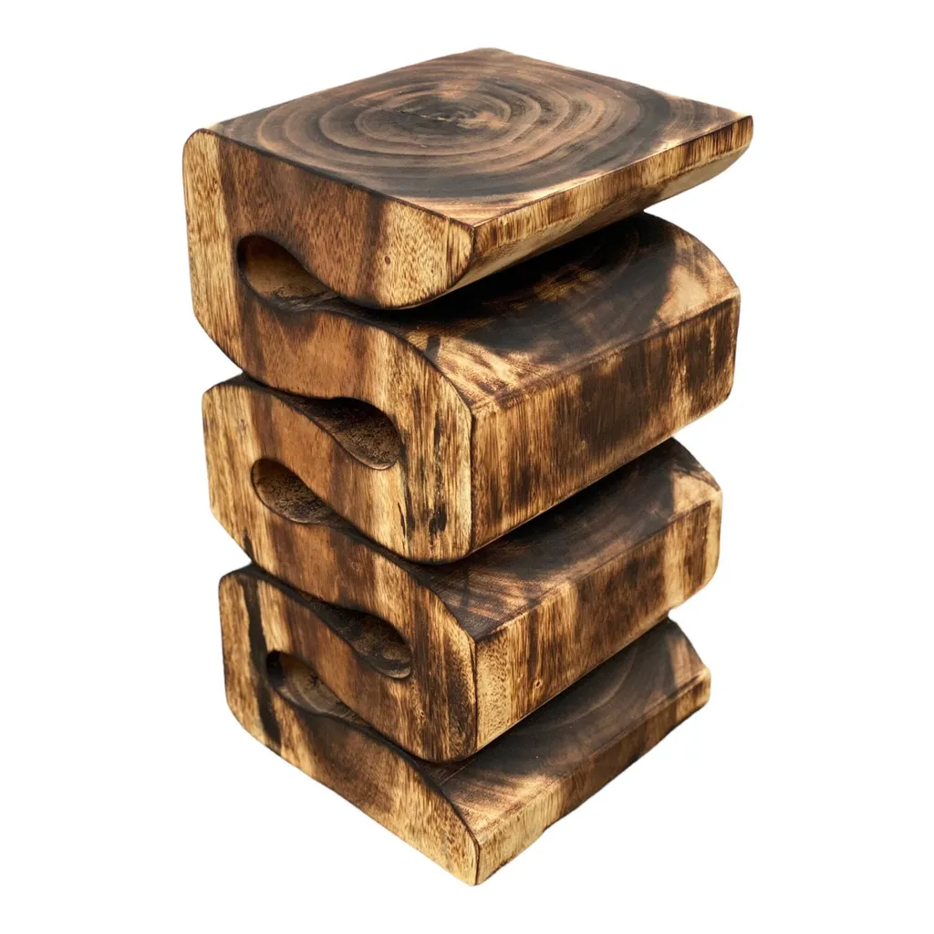 Tabouret bois massif stable et durable - Support plante suar robuste