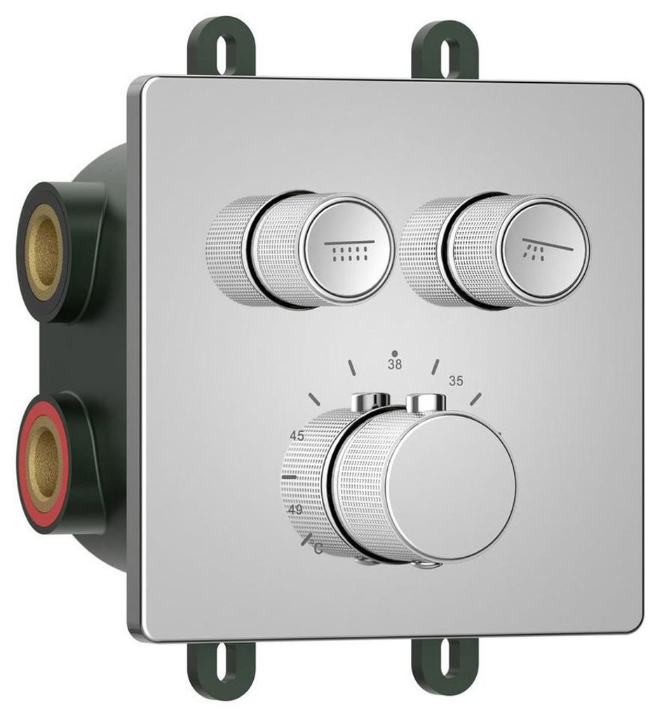 Sapho Smart Select Thermostatische Unterputz- Duscharmatur, Kasten, 2 Wege, Chrom