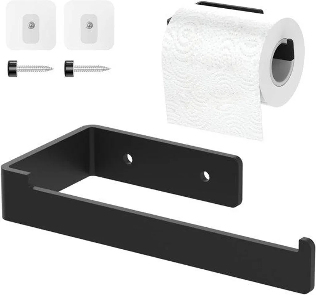 Porte-papier toilette design discret avec fixation adhésive puissante