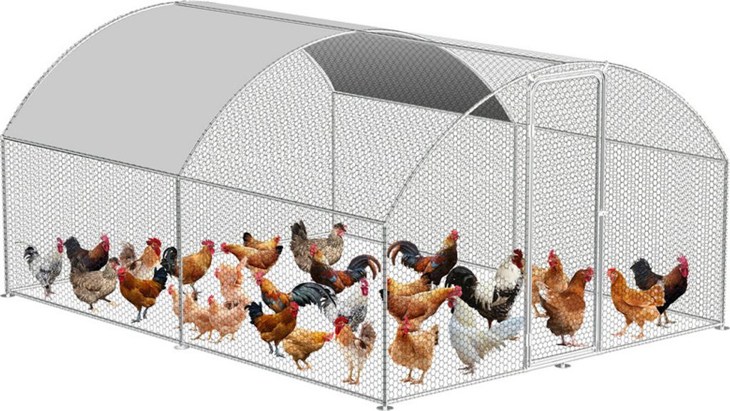 Jopassy Hühnerstall Outdoor großer Hühnerhaus Dach Freilaufgehege Geflügelstall mit PE Verzinkter Stahlrahmen und abschließbare Tür 3 x 4 x 2...