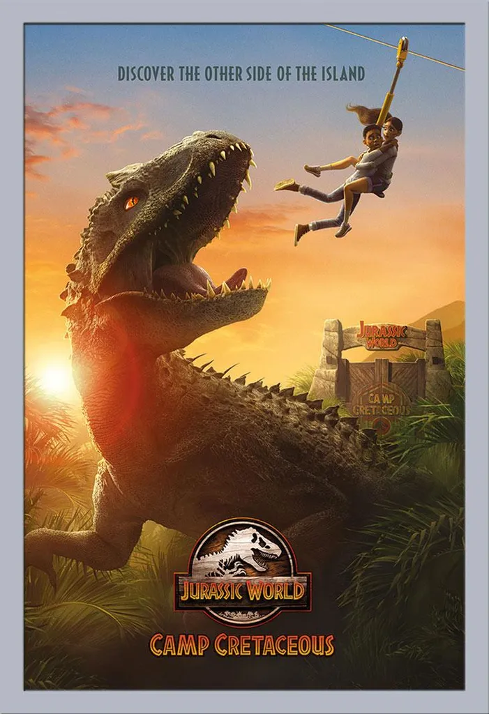 Regalo Jurassic World Poster + Cornice Argento Shinsuke 61x91,5 cm