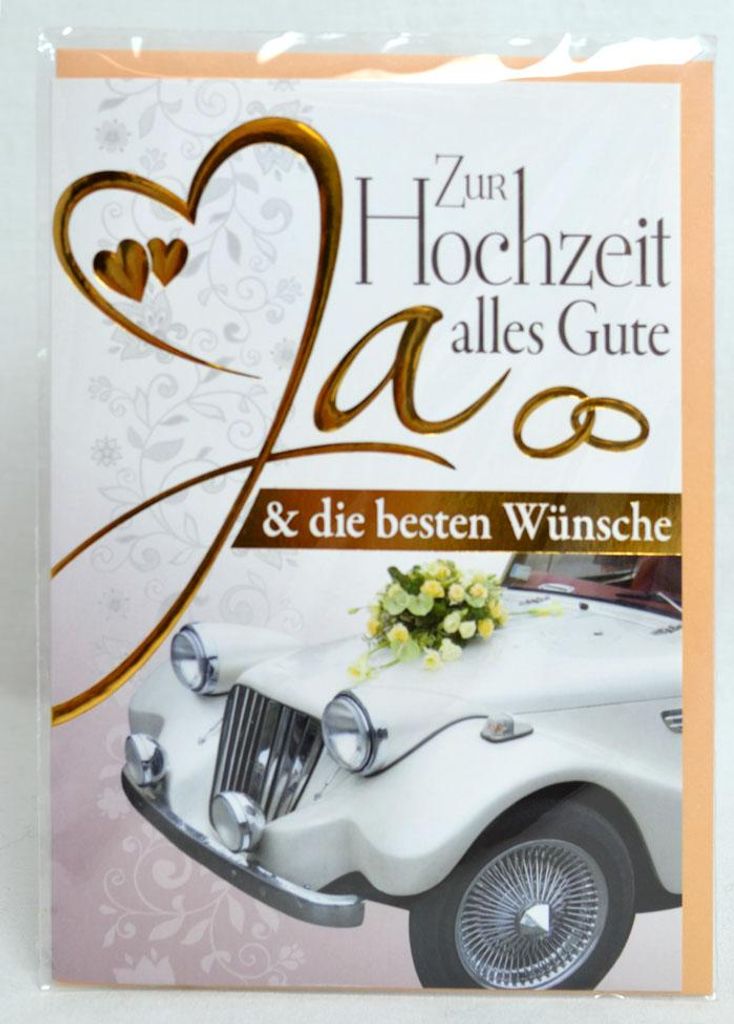 Glückwunschkarte Vermählung Hochzeit Hochzeitsauto