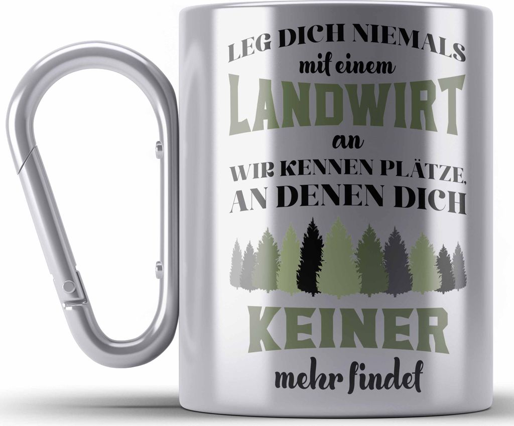 Trendation - Landwirt Spruch Geschenk Edelstahl Tasse Produktbild 