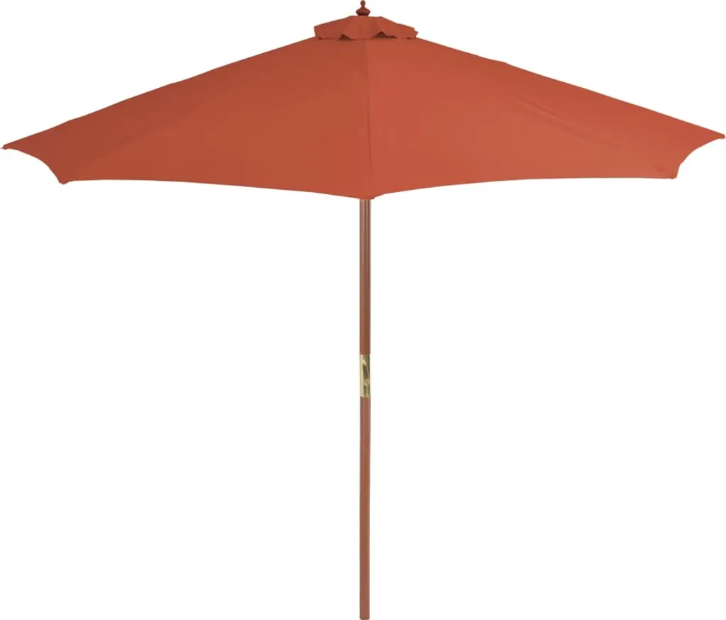vidaXL Ombrellone Legno 300 cm Terracotta - Ombra per Giardino e Terrazza