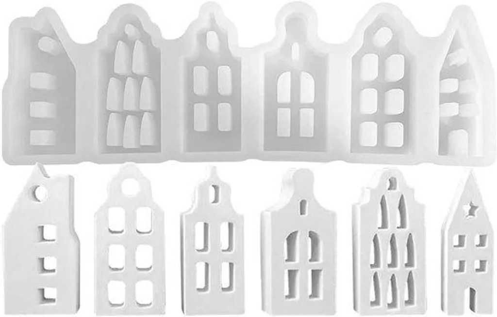 Moule silicone Pâques : Maisonnettes étoilées pour DIY et décoration