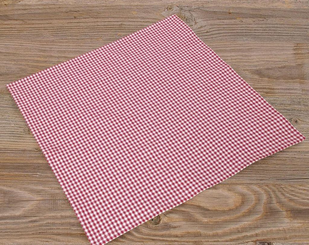 Serviette de table en tissu rouge à carreaux 45x45 cm Image du produit 