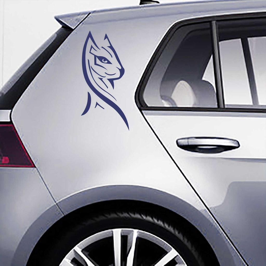 Aufkleber - Autoaufkleber "Luxury Kitty" 25cm x 12cm königsblau - Tuning Carystyling Heckscheibe Auto