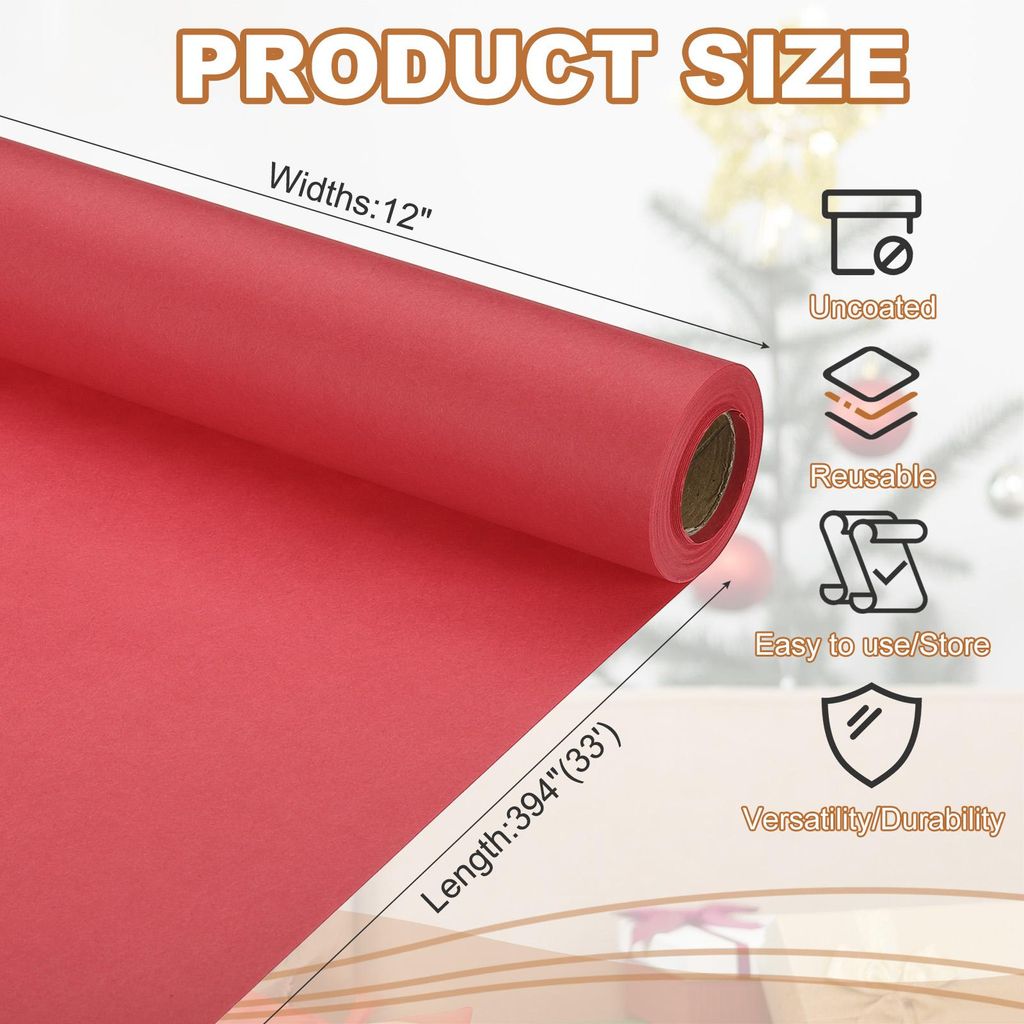 Geschenkpapier, 29.6cm x 10m 70 GSM Geschenkpapier Rolle Geschenkpapier Einfarbig Packpapier Wrapping Paper fš¹r Poster Pinnwand Geschenkverpacku...