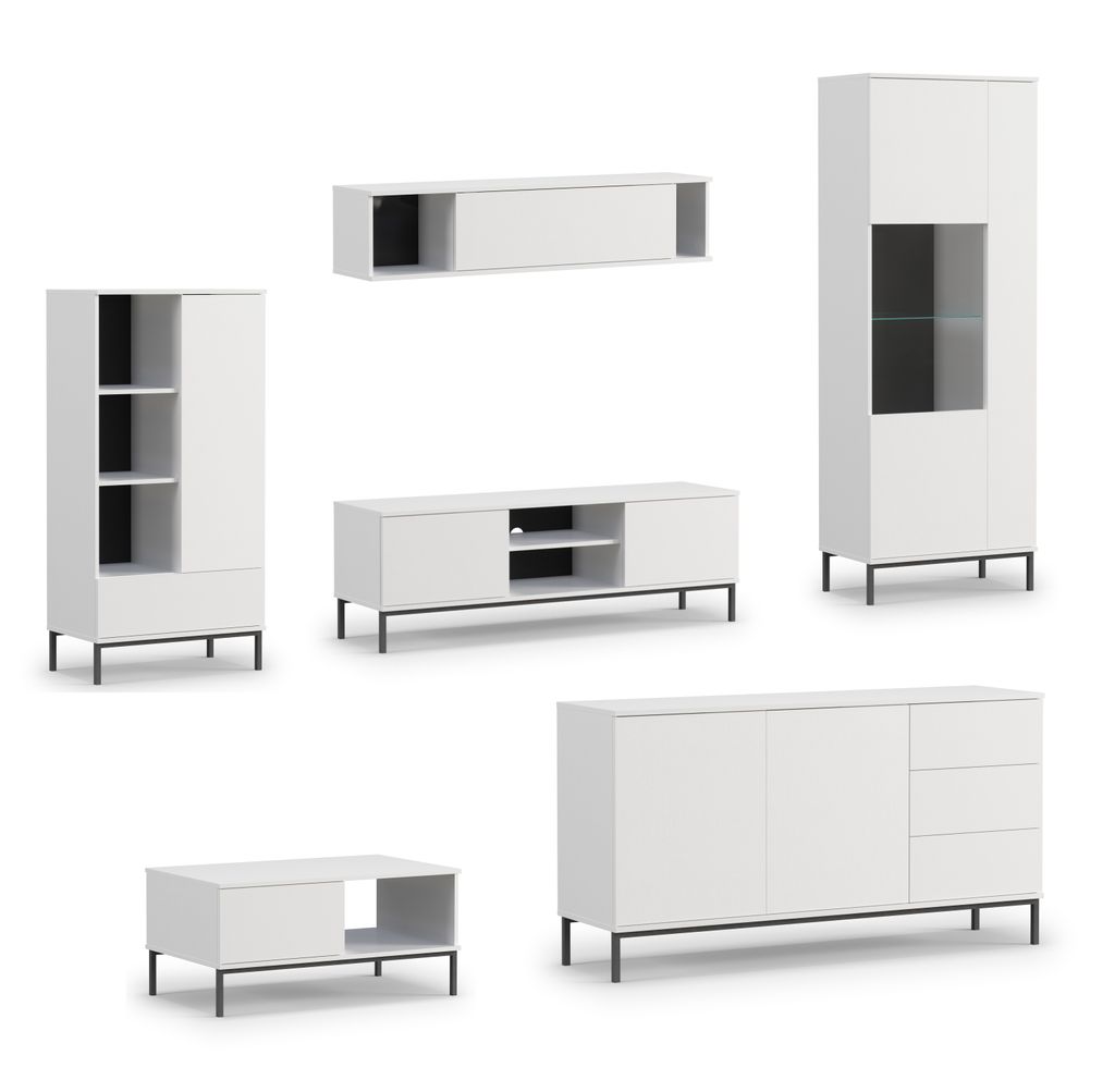 AX LIVING Möbel für Wohnzimmer Queba 2 – Stilvolles Design Modern Weiß