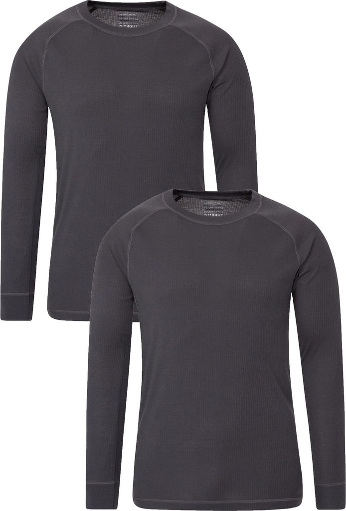 Mountain Warehouse - "Talus" Base Layer Oberteil für Herren (2er-Pack) MW574 (M) (Holzkohle/Chai-farben)