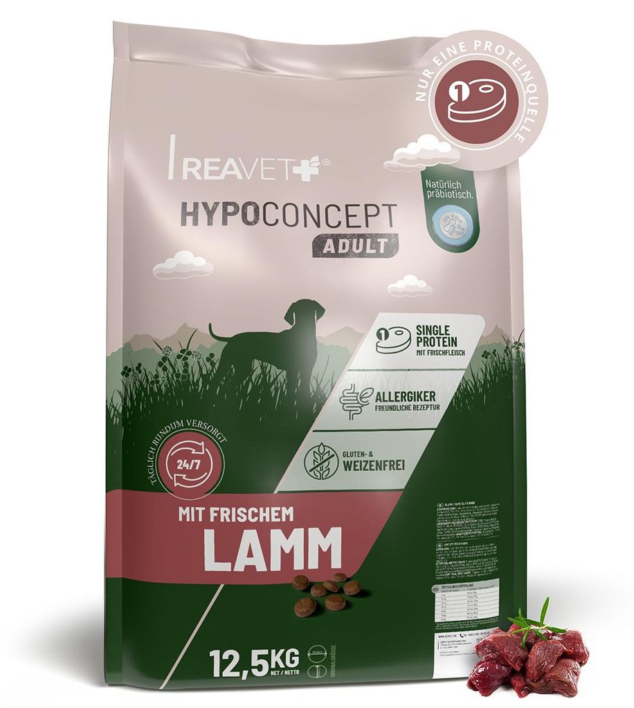 REAVET HYPOCONCEPT Hundetrockenfutter Lamm 12,5kg – Produktbild 