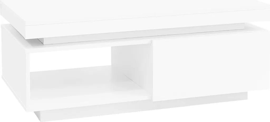 Sweiko Tavolino moderno lucido con illuminazione a LED, 100x50x40,3 cm - Elegante tavolino con cassetto e portata di 50 kg - 13