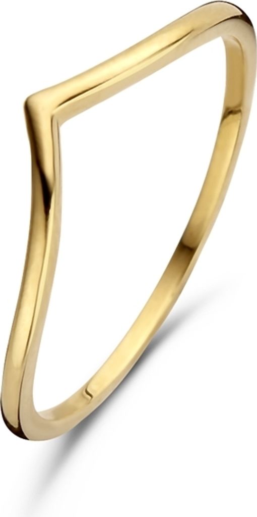 New Bling 9NB-0274-54 Zilveren Dames Ring - 4 mm - maat 54 - Goudkleurig