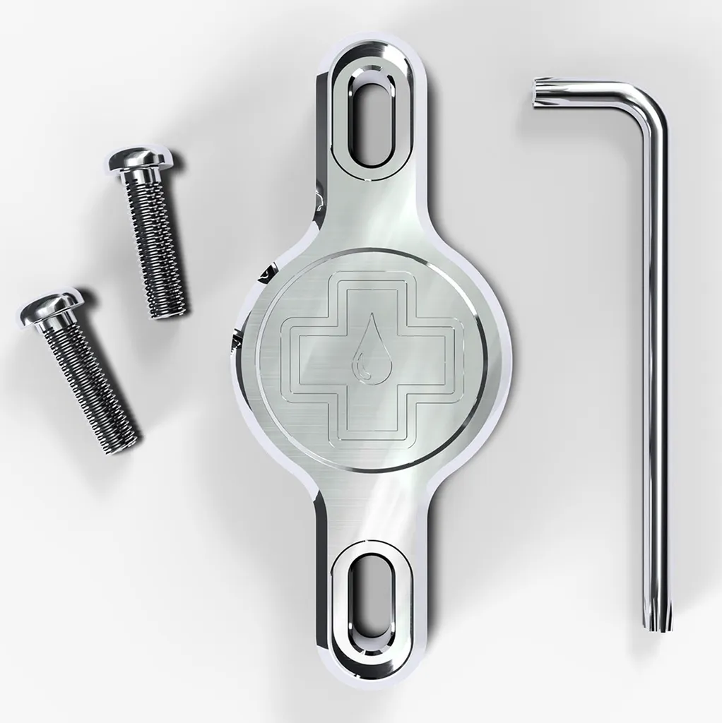Porte-Traceur Vélo Muc-Off Secure Tag Holder V2 Argenté Universel