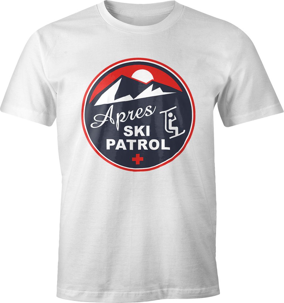 Herren T-Shirt Apres-Ski Patrol Retro Moonworks weiß M