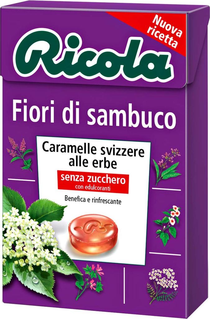 20x Ricola Fiori di Sambuco bonbon ältere Blumen erfrischend ohne zucker box 50g