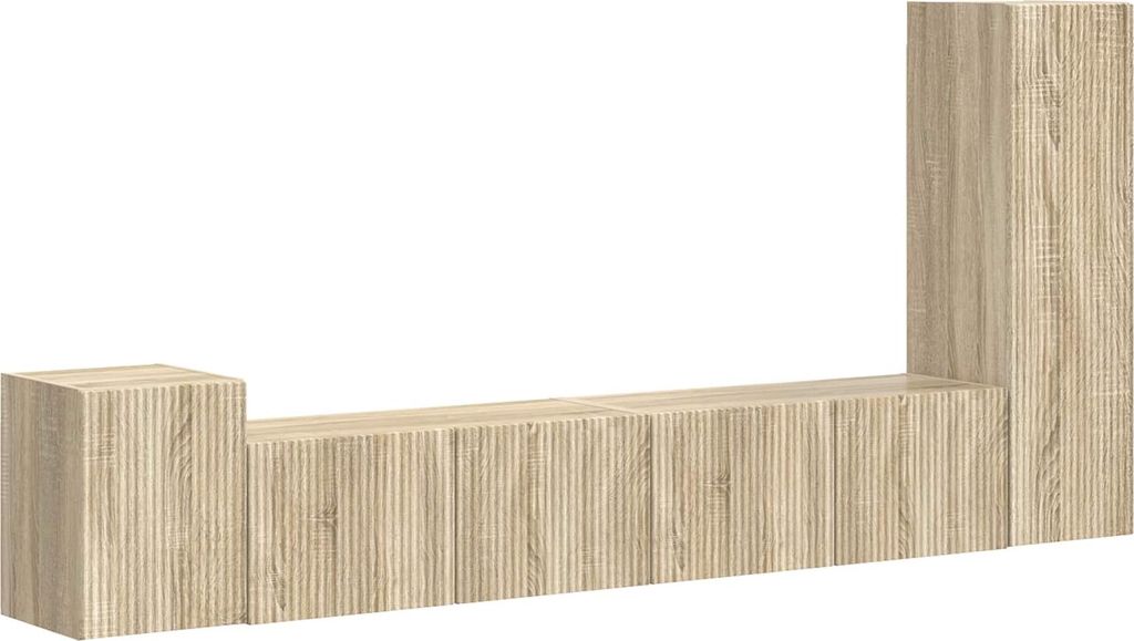 TV-Schrankset Wandmontiert 3 pcs Sonoma-Eiche Holzwerkstoff