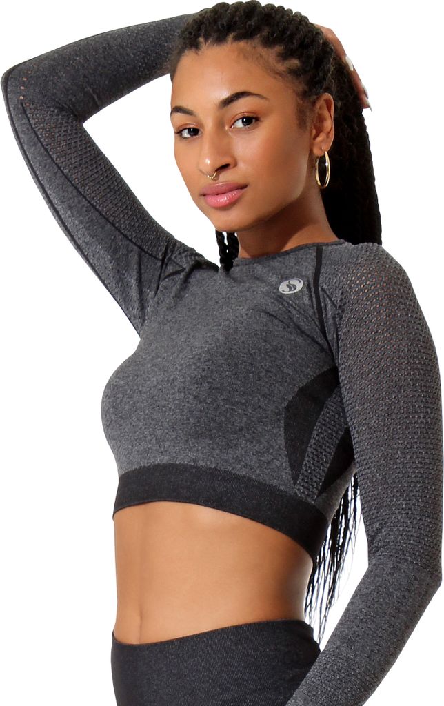 Stark Soul Long Sleeve Crop Top S Schwarz