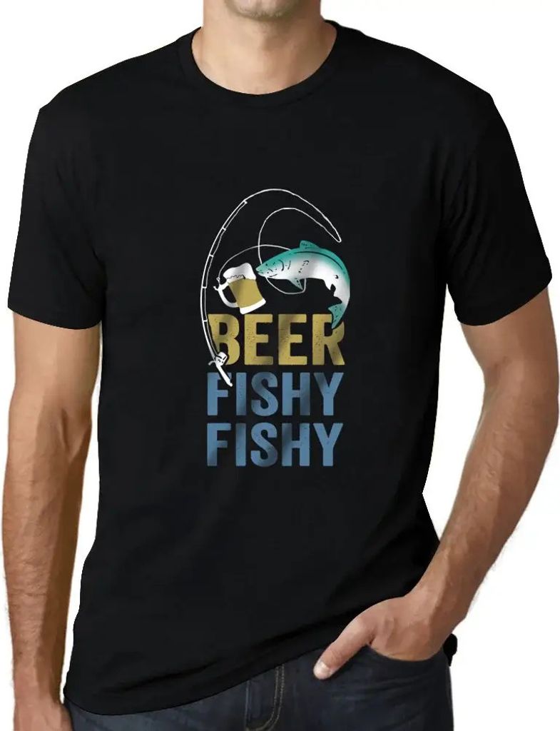 Herren Grafik T-Shirt Bier fischig fischig – Beer Fishy Fishy – Öko-Verantwortlich Vintage Jahrgang Kurzarm Lustige Druck Geburtstag Geschenk ...