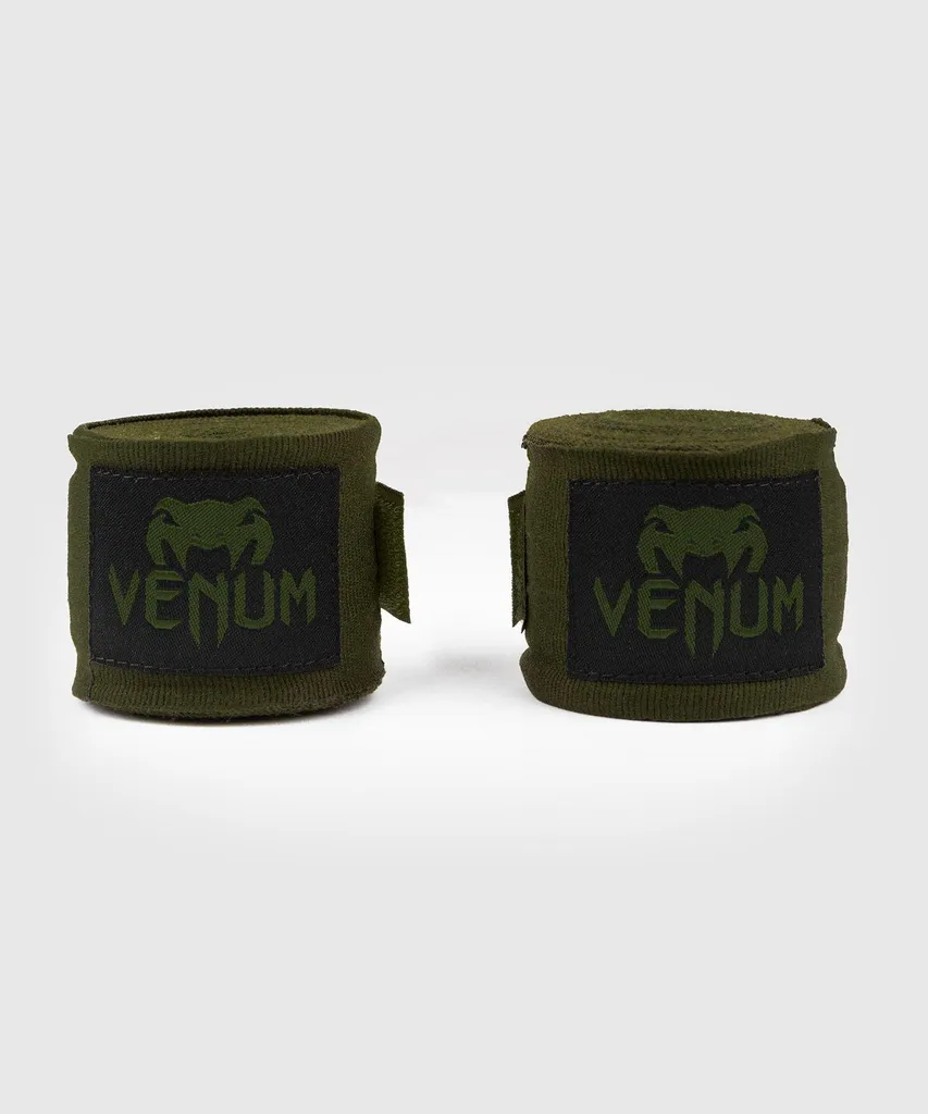 Bandages de boxe Venum pour l'entraînement - Bandes 2,5m Kaki et Noir