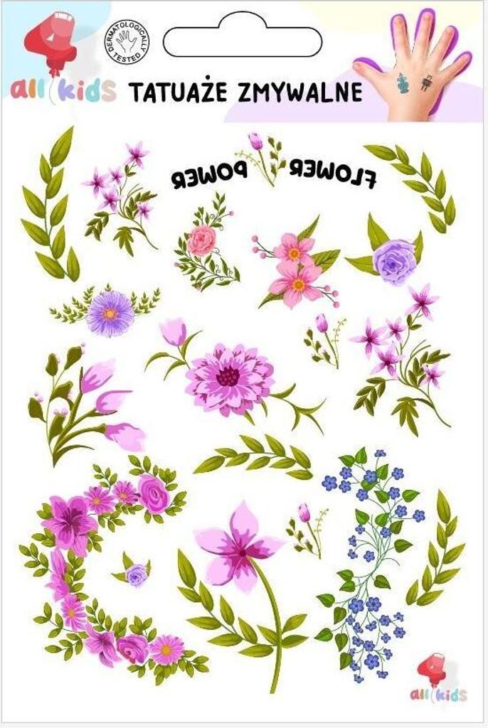 Abwaschbare Tattoos für Kinder Blumen