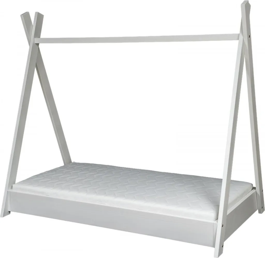 Matelas ECO et lit de camp enfant 160x80cm blanc pour couchage complet