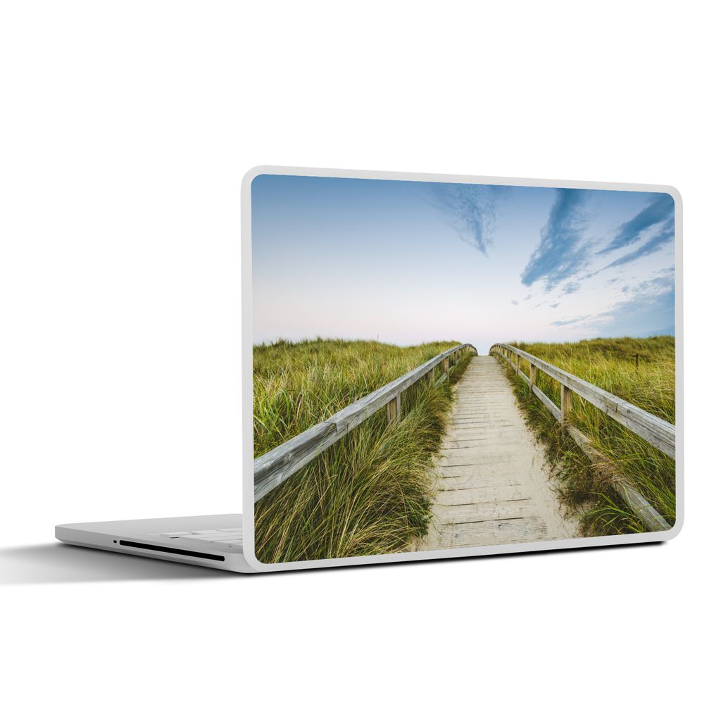 MuchoWow Laptop Aufkleber Sticker Cover Strand - Weg - Himmel 31x22.5 cm - Laptop-Deko