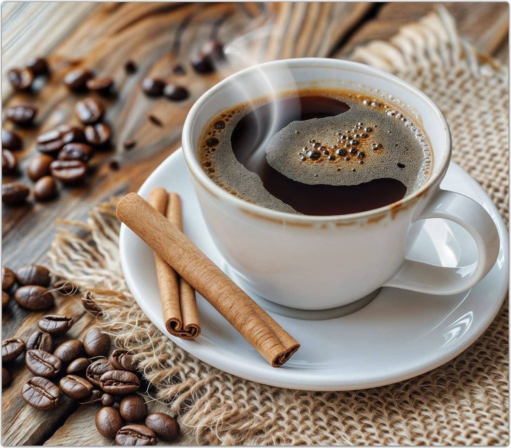 Spritzschutz Herdabdeckplatte Schneidebrett aus Glas Kaffee und Zimt 1-Teilig (60x52cm)