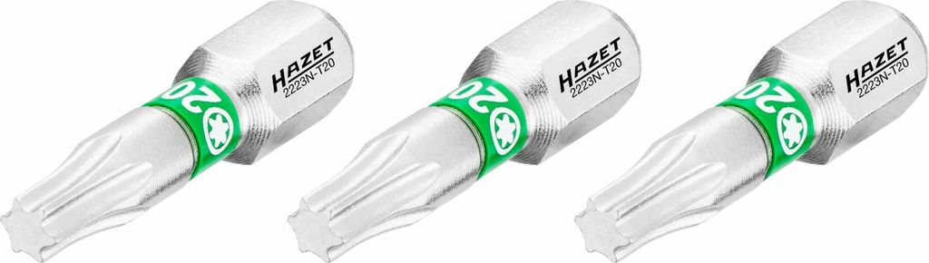Hazet Bit 1/4 (6,3 mm) Sechskant massiv, Innen TX Profil, 3-tlg., SW T20