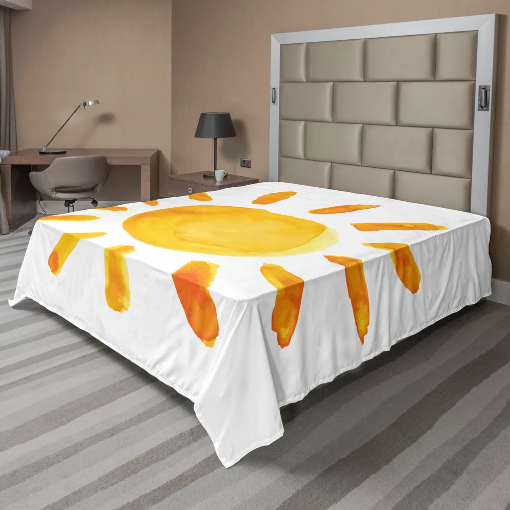 Drap de lit anti-plis Sun Childish jaune facile d'entretien 244 cm