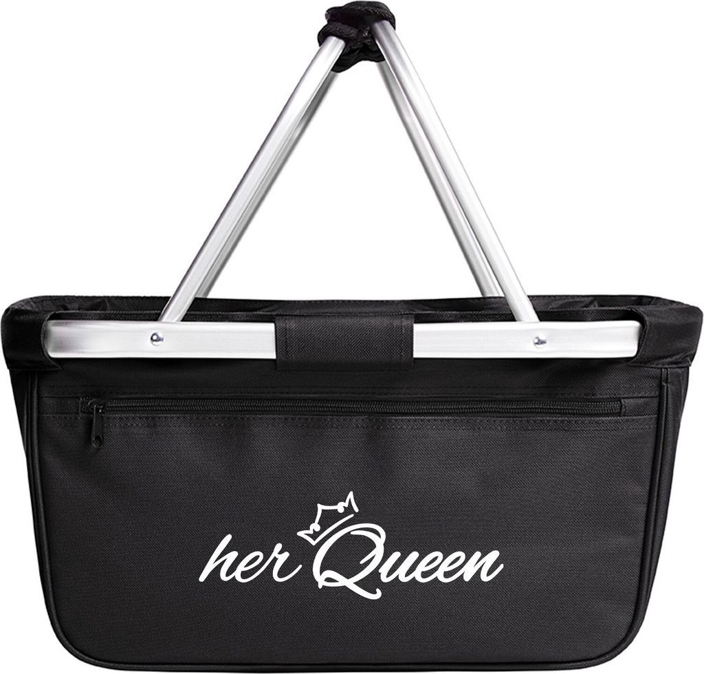Huuraa Einkaufskorb her Queen Krone 20 Liter Black faltbarer Tragekorb Geschenkidee