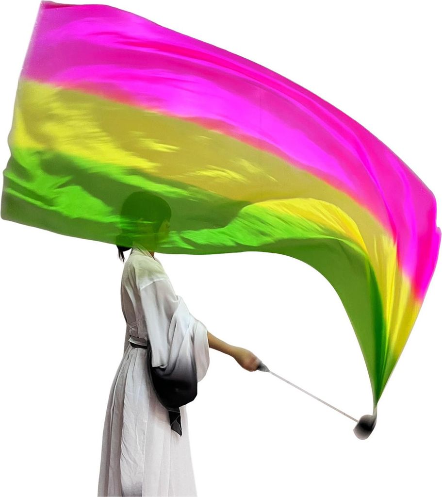 Bauchtanz-Schleier, Poi, Kunstseidenschal mit Poi-Ball, Wurfbällen, Schal, Poi-Streamer, buntes seidiges Flaggenband, Streamer für Partys, Tänze...