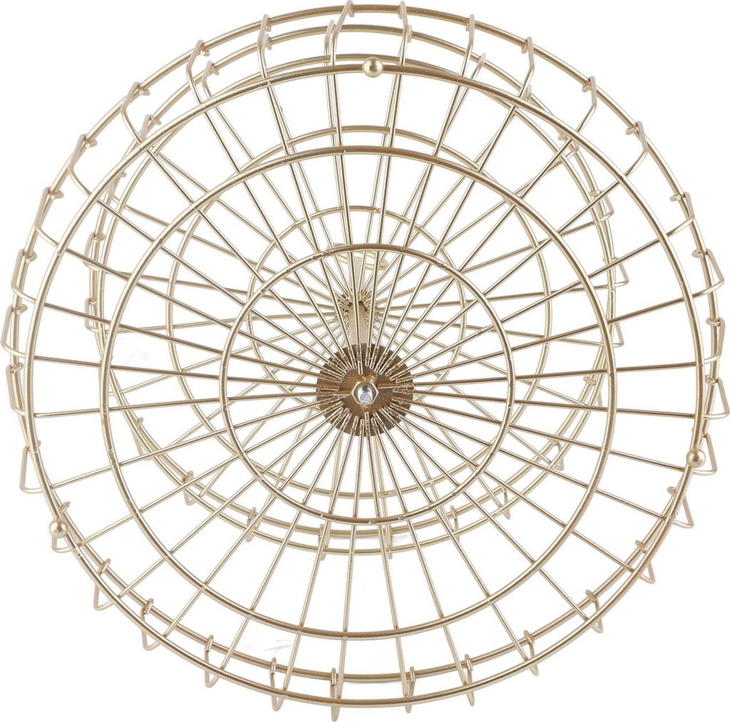 2 Tier Fruit Basket Iron Round Golden Nordic Haushalt Snack Storage Tray für Party Desktop Küche