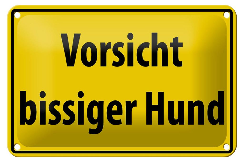 Blechschild Warnschild 18x12cm Vorsicht bissiger Hund