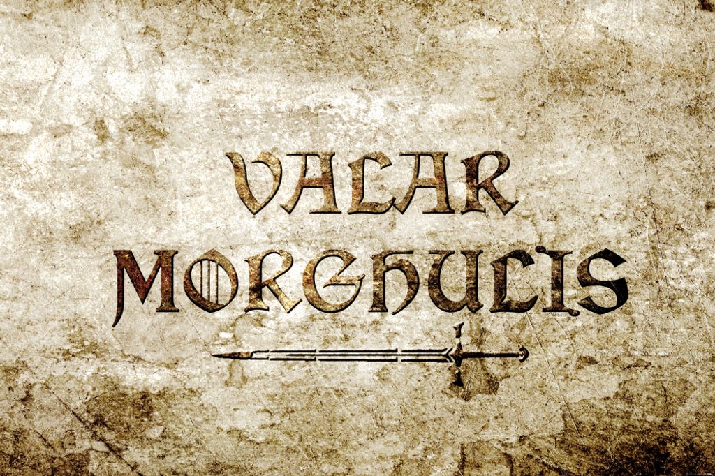 Zitate Kunstdruck Bild - Valar Morghulis, GOT (80 x 120 cm)