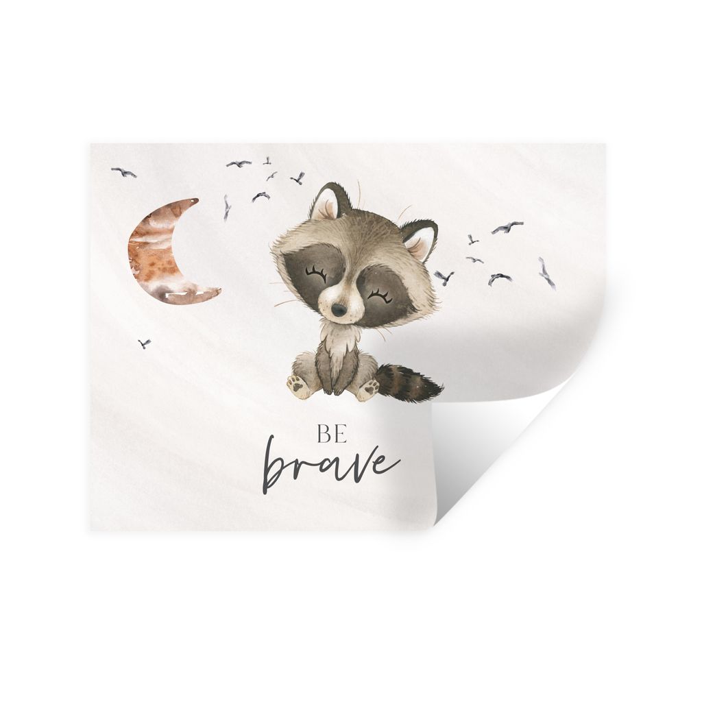 MuchoWow Wandtattoo Wandsticker Wandaufkleber Aquarell - Sei mutig - Zitate - Kinder - Jungen - Mädchen 40x30 cm Selbstklebend und Repositionier...