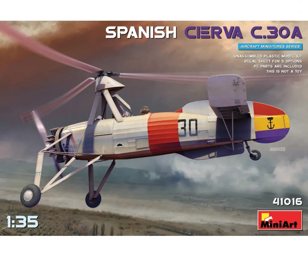Maquette d'Autogire Espagnol Cierva C.30A MiniArt 1/35 en Plastique