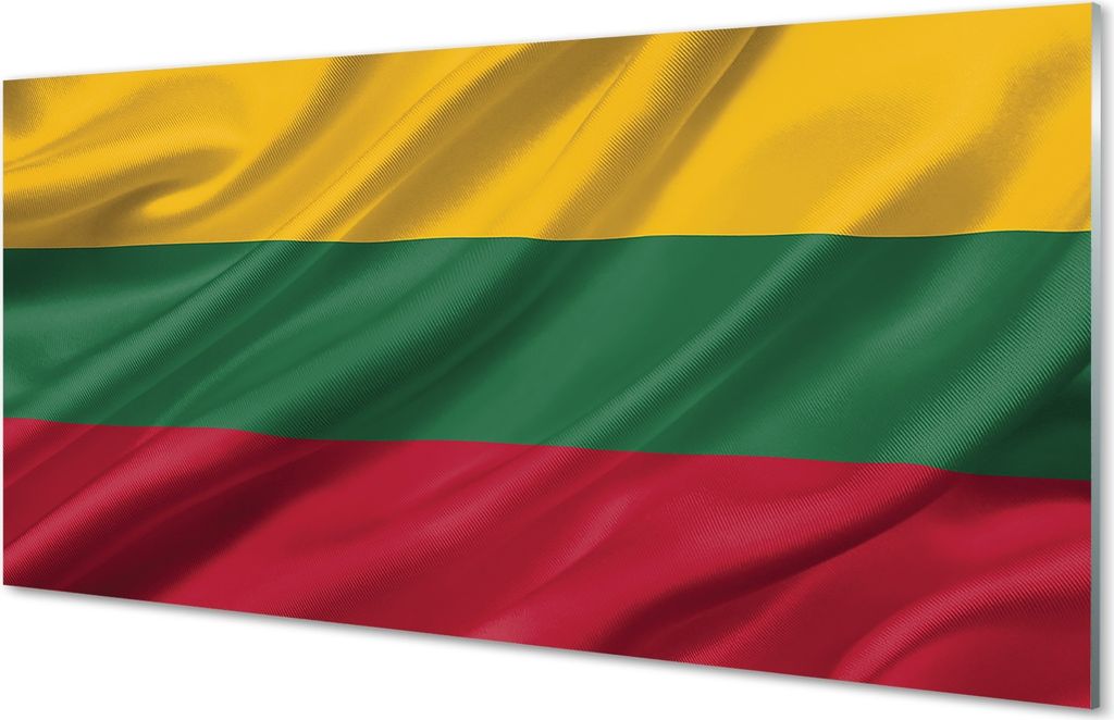 Glasbilder 140x70 Wandkunst Flagge von Litauen