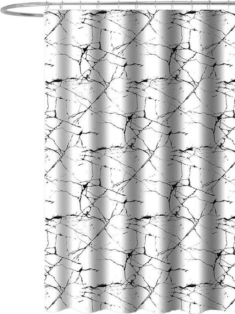 Duschvorhang 180x180cm, Polyester, Marmormuster