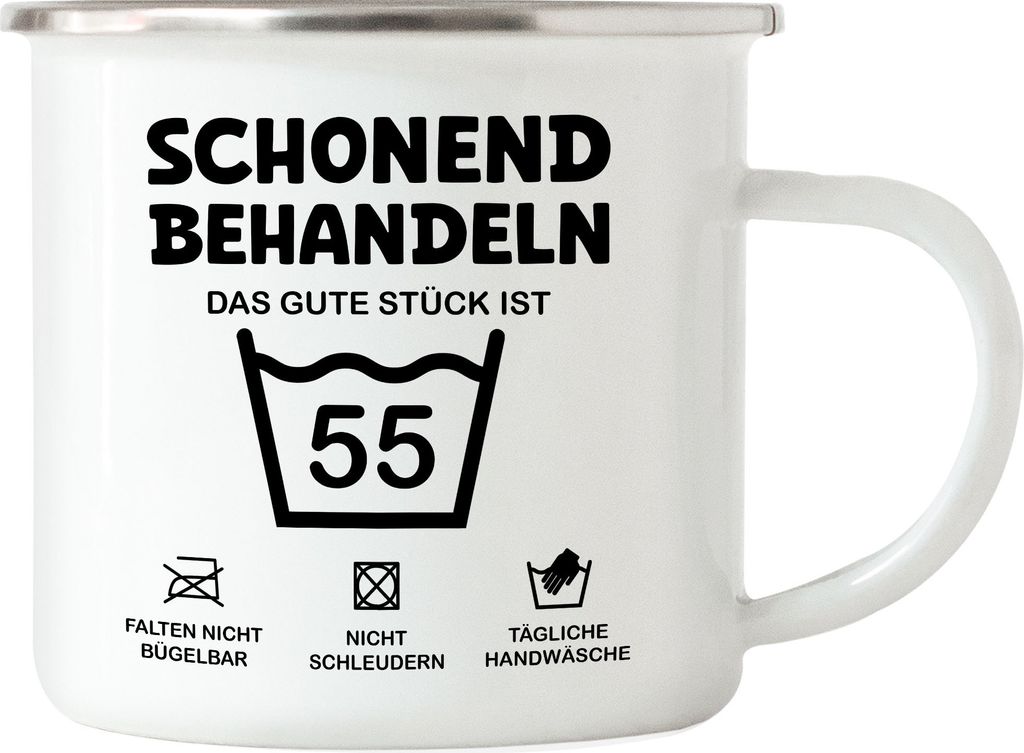 Schonend Behandeln Das Gute Stück ist 55 Emaille Tasse Geburtstag Runder Geburtstag Sarkasmus Humor