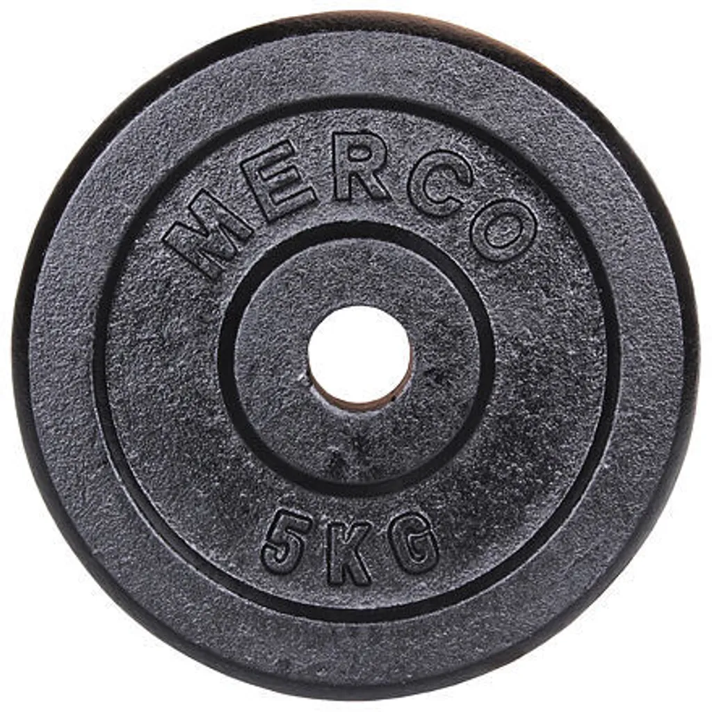 Disque d'haltères en acier Merco 20 kg pour barre de musculation standard