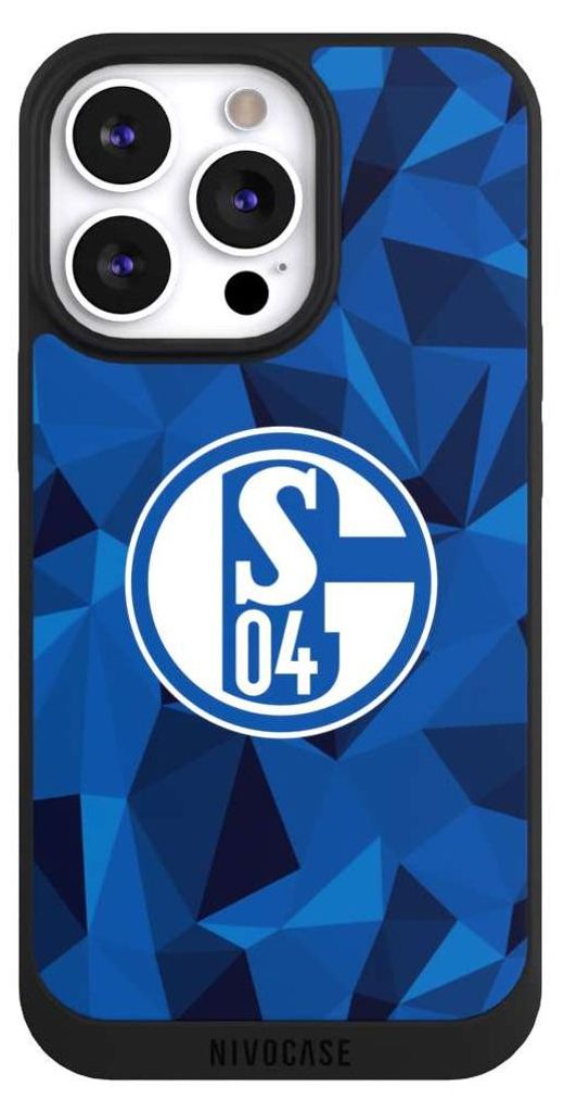 NIVOCASE Handyhülle für Apple iPhone 13 Pro Hülle NIVOpure Case Schwarz Camouflage FC Schalke 04 Muster